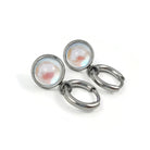 Opalite earring charms with Titanium huggie hoops