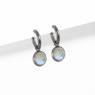 Opalite earring charms with Titanium huggie hoops