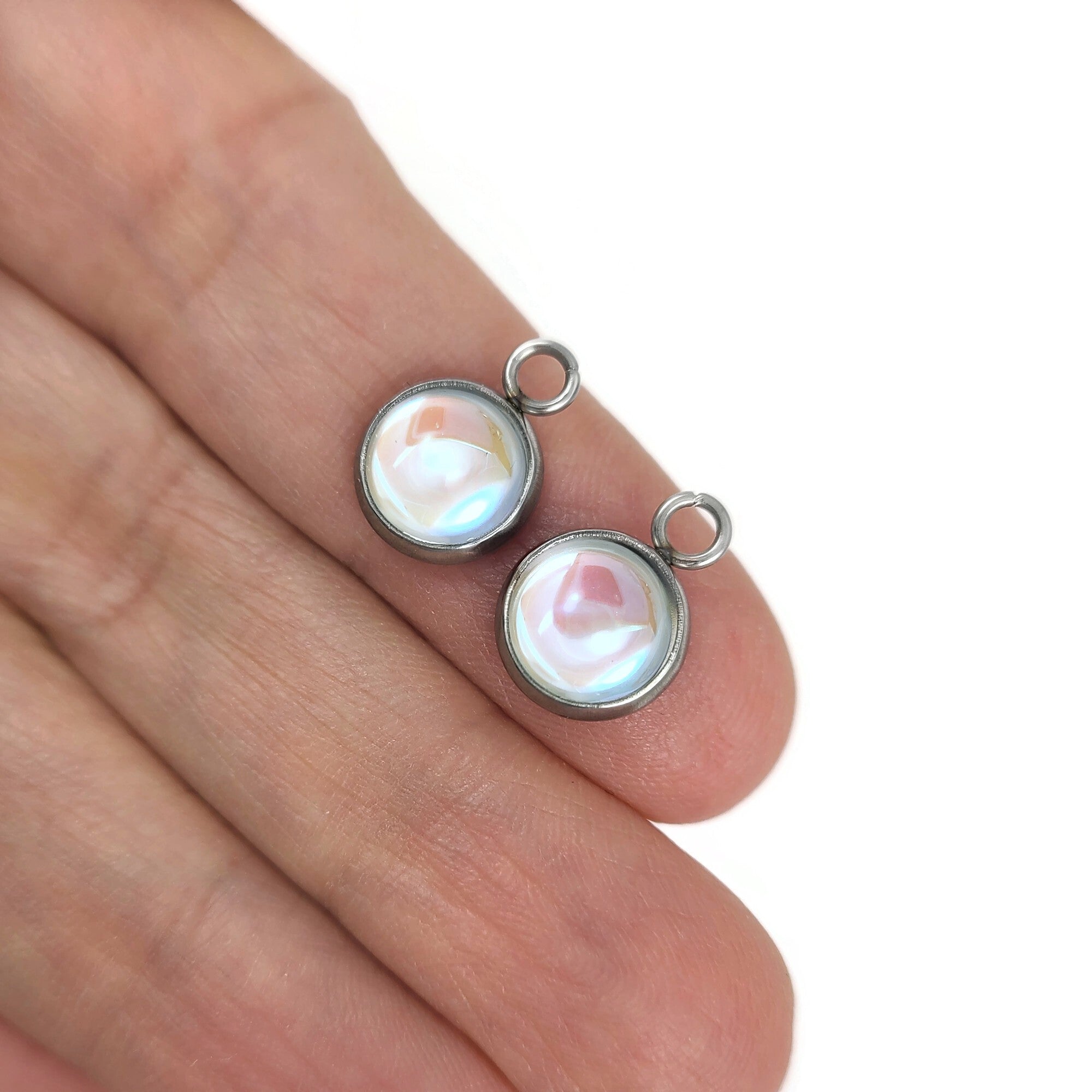 Opalite earring charms