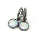 Opalite earring charms with Titanium huggie hoops