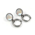 Titanium huggie hoops with Opalite charms