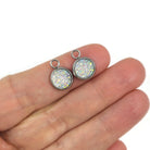 White druzy earring charms