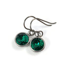 Emerald titanium drop earrings, May birthstone, Implant grade jewelry, Sensitive ears