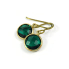 Emerald gold niobium earrings, May birthstone, Implant grade jewelry, Sensitive ears