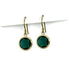 Emerald gold niobium earrings, May birthstone, Implant grade jewelry, Sensitive ears