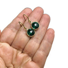 Emerald gold niobium earrings, May birthstone, Implant grade jewelry, Sensitive ears