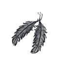 Black feather niobium earrings, Hypoallergenic filigree jewelry