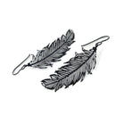 Black feather niobium earrings, Hypoallergenic filigree jewelry