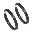 24mm black pure titanium hoop earrings, 100% Hypoallergenic, Sensitive ear