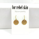 Gold circle dangle niobium earrings - Stainless giraffe pattern drop earrings