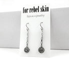 Druzy silver chain dangle earrings - Hypoallergenic pure titanium and stainless steel