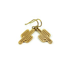 Gold cactus dangle niobium earrings - Stainless cactus drop earrings