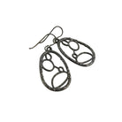 Organic oval gunmetal dangle earrings - Hypoallergenic nickel free, lead free and cadmium free