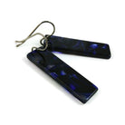 Blue, purple and black dangle earrings, Hypoallergenic pure titanium jewelry, Modern acetate rectangle earrings