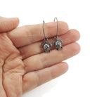 Turtle titanium hoop earrings, Hypoallergenic handmade jewelry, Ocean earrings for sensitive ears