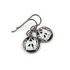 Bird in a cage drop earrings, Hypoallergenic pure titanium jewelry, Cute dainty white earrings