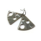 Fun cheese earrings, Hypoallergenic pure titanium jewelry, Gray resin dangle earrings