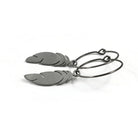 Feather hoop earrings - Hypoallergenic pure titanium and stainless steel jewelry - Tarnish free