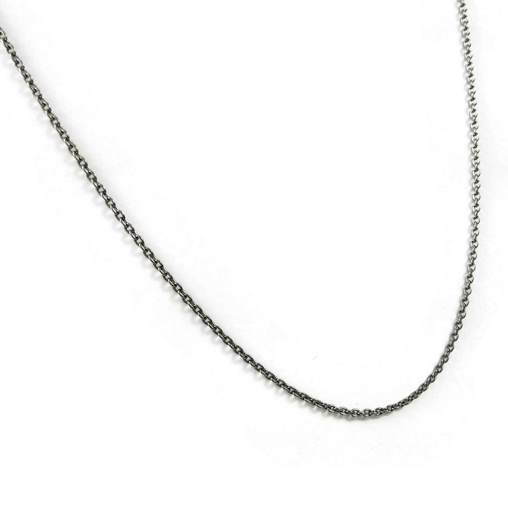 Dainty pure titanium chain necklace, Waterproof non tarnish necklace, Hypoallergenic men women jewelry