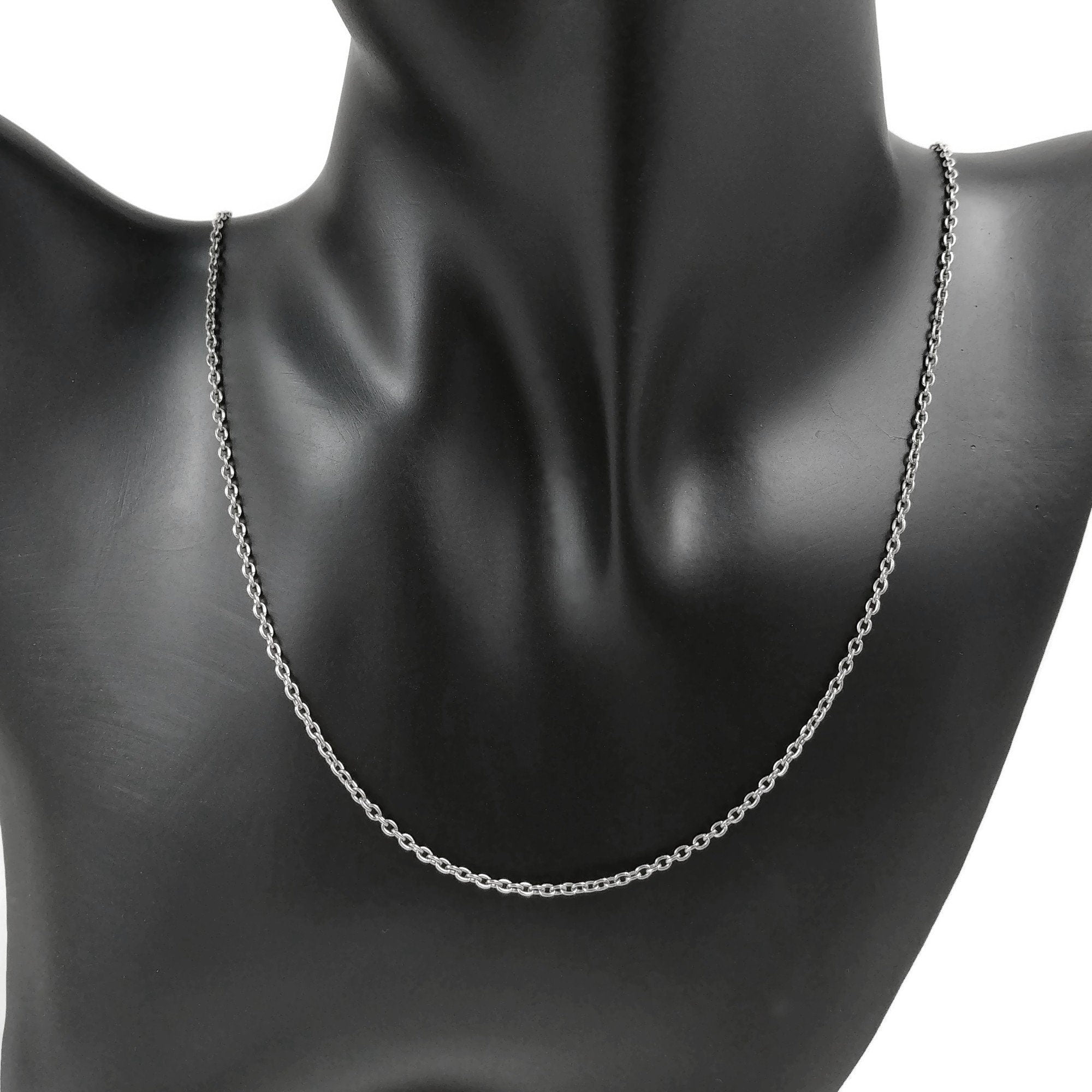 Dainty pure titanium chain necklace, Waterproof non tarnish necklace, Hypoallergenic men women jewelry