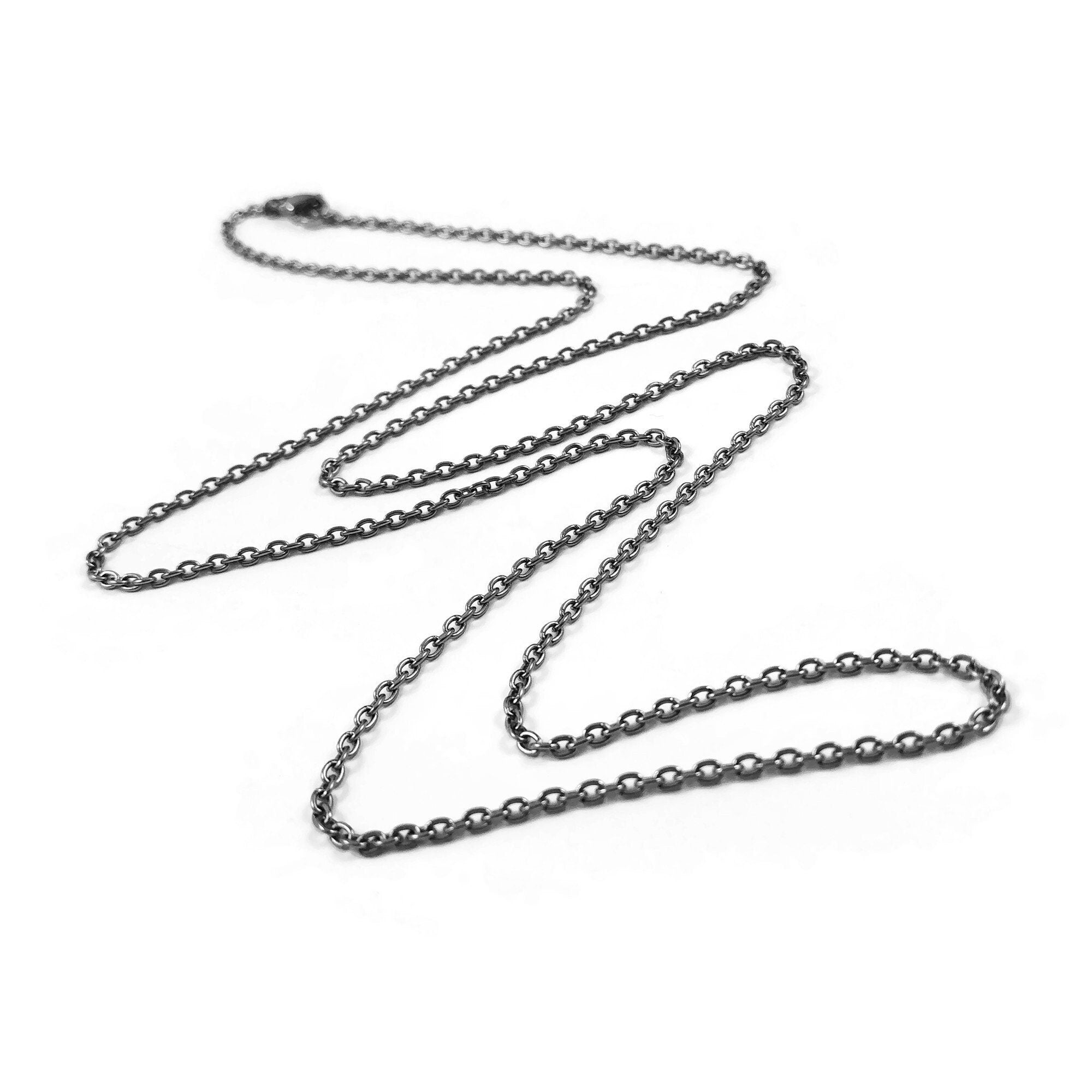 Dainty pure titanium chain necklace, Waterproof non tarnish necklace, Hypoallergenic men women jewelry