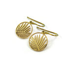 Niobium palm leaf drop earrings, Gold hypoallergenic jewelry, Pure implant grade for sensitive ears