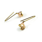 Cute dainty mushroom earrings, Cottagecore gold and pink drop earrings, Hypoallergenic pure niobium jewelry