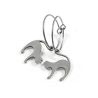 Fun cat hoop earrings, Implant grade pure titanium jewelry for sensitive ears, Tarnish free