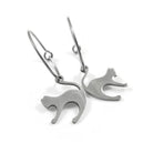 Fun cat hoop earrings, Implant grade pure titanium jewelry for sensitive ears, Tarnish free