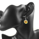 Sunflower earrings, Implant grade pure titanium jewelry, Cute everyday earrings