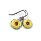 Sunflower earrings, Implant grade pure titanium jewelry, Cute everyday earrings