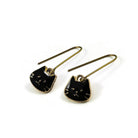 Dainty black cat earrings, Pure niobium dangle earrings, Hypoallergenic gold earrings, Fun gift for her