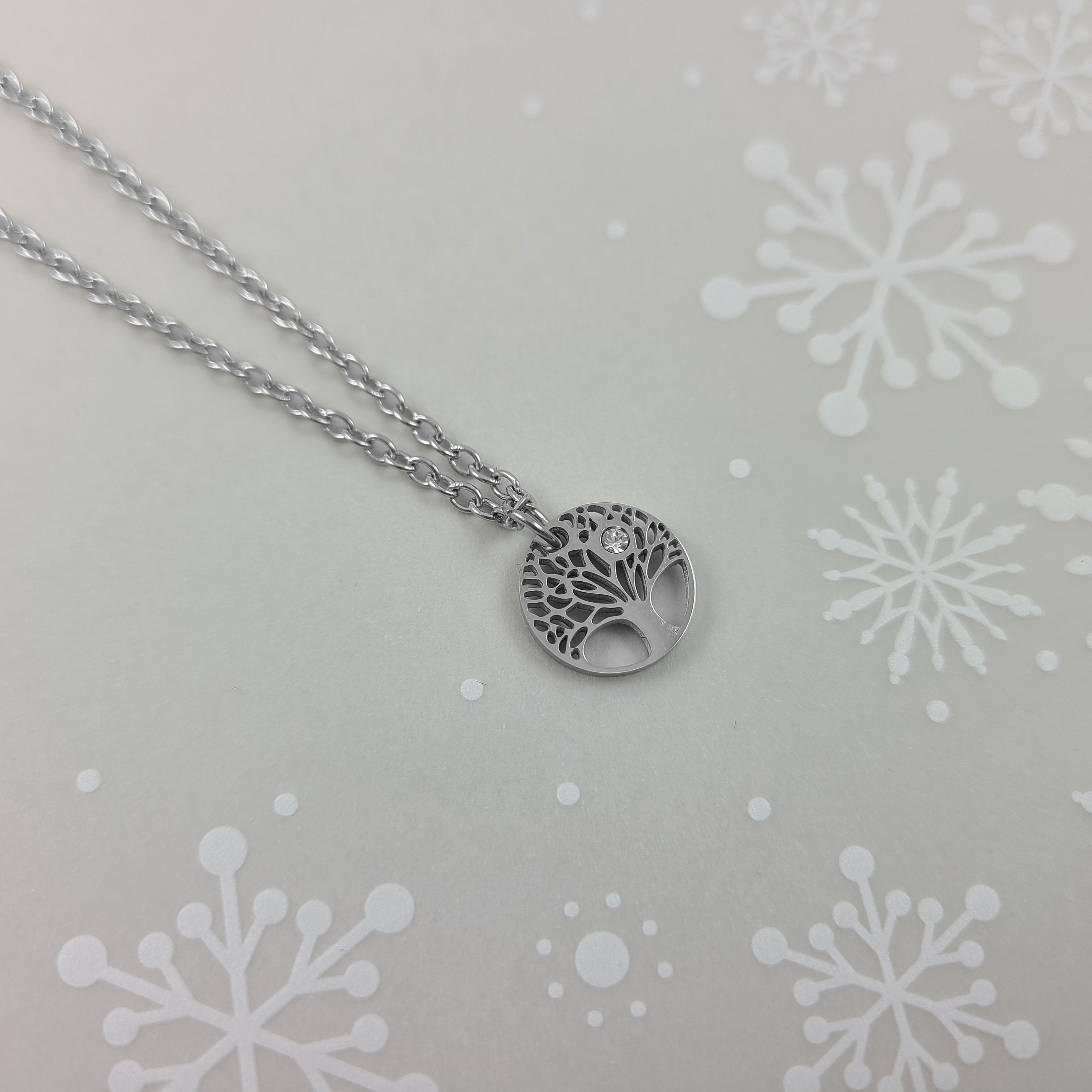 Dainty tree of life necklace, Hypoallergenic surgical steel, Waterproof non tarnish jewelry, Cute gift for her