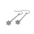 Snowflake chain earrings, Hypoallergenic titanium and surgical steel, Waterproof non tarnish jewelry, Winter gift for her