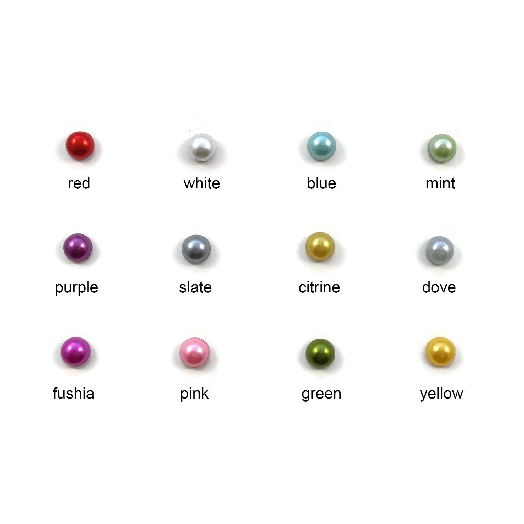 Mini pearly stud earrings, Implant grade titanium earrings, Colorful plastic jewelry